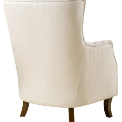 New Norfolk Cream Linen Tufted High Back Arm Chair Promotion Accent Chairs