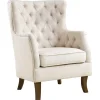 New Norfolk White Tufted Accent Chair, Kd Opening Sales Accent Chairs