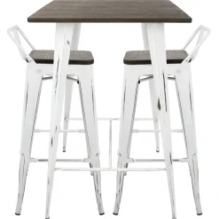 Discount Oregon 3-Piece White Dining Table Set Premium Dining Tables & Sets