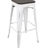 Oregon Vintage White Industrial Backless Barstool, 30 Opening Sales Barstools