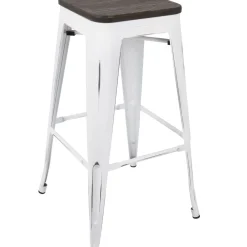 Oregon Vintage White Industrial Backless Barstool, 30 Opening Sales Barstools