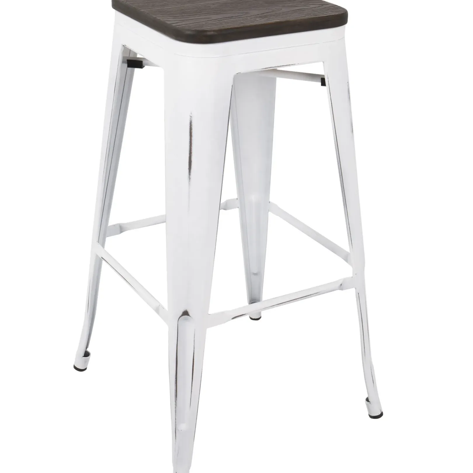 Oregon Vintage White Industrial Backless Barstool, 30 Opening Sales Barstools