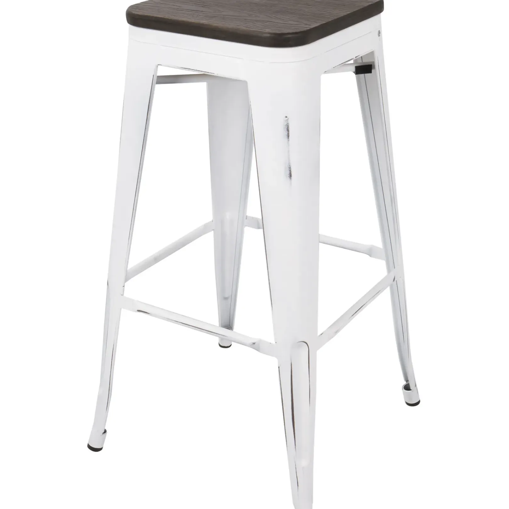 Oregon Vintage White Industrial Backless Barstool, 30 Opening Sales Barstools