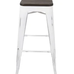 Oregon Vintage White Industrial Backless Barstool, 30 Opening Sales Barstools