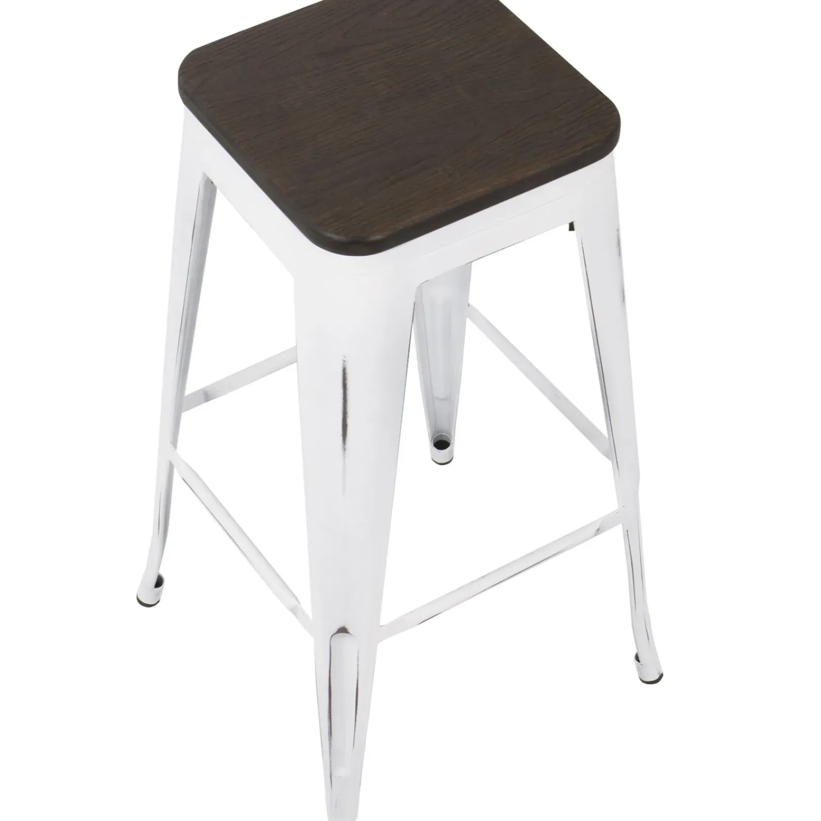 Oregon Vintage White Industrial Backless Barstool, 30 Opening Sales Barstools
