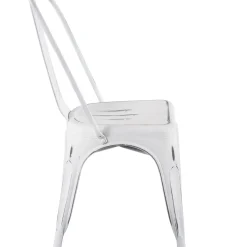 New Oregon Vintage White Metal Dining Chair Opening Sales Dining Chairs & Benches