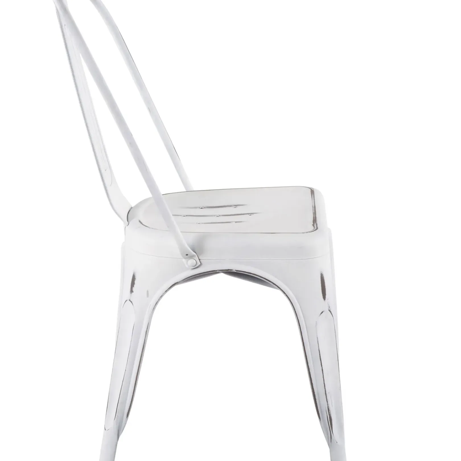 New Oregon Vintage White Metal Dining Chair Opening Sales Dining Chairs & Benches