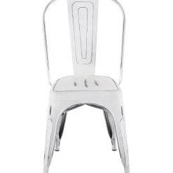 New Oregon Vintage White Metal Dining Chair Opening Sales Dining Chairs & Benches