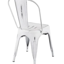 New Oregon Vintage White Metal Dining Chair Opening Sales Dining Chairs & Benches
