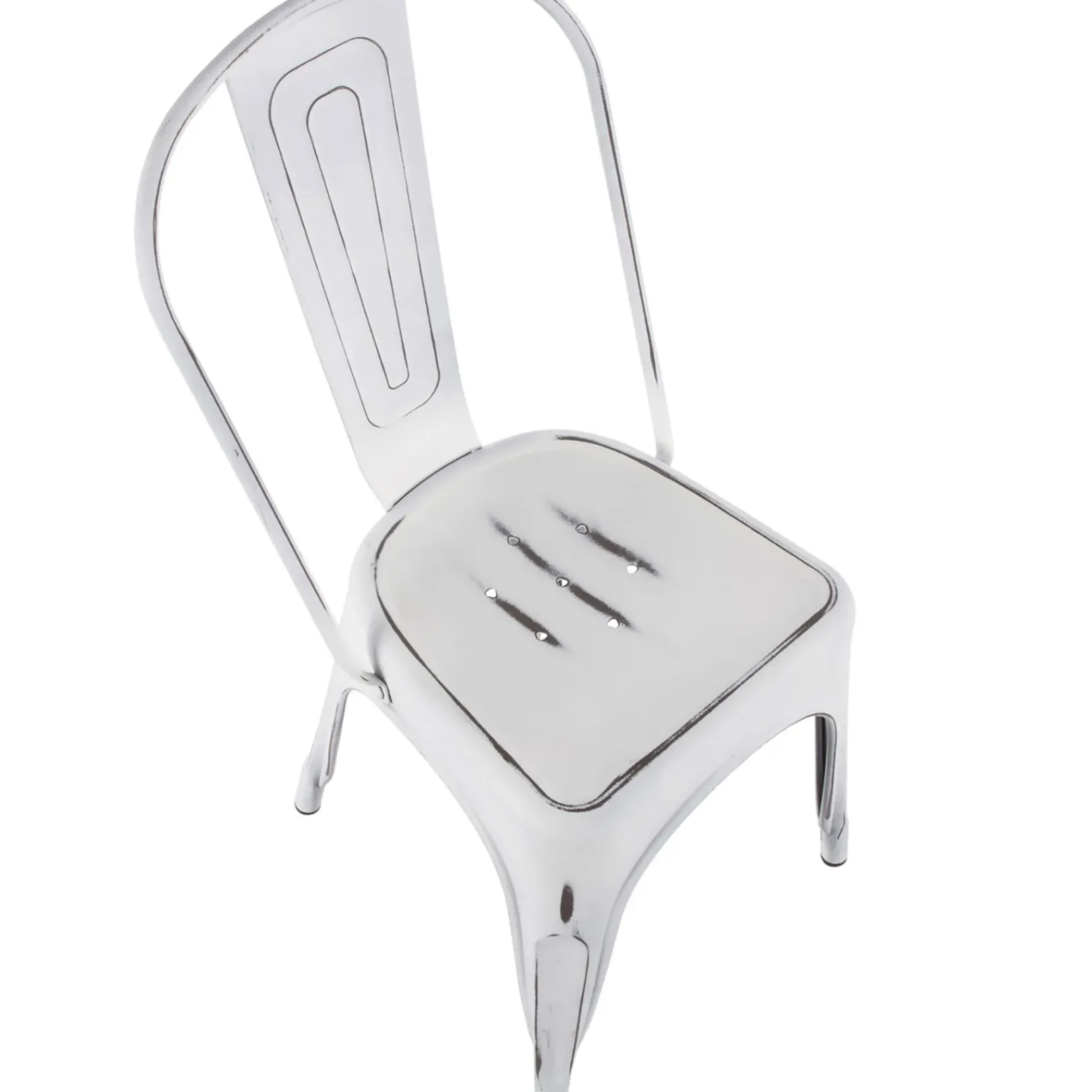 New Oregon Vintage White Metal Dining Chair Opening Sales Dining Chairs & Benches