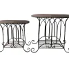 Sale Oval Wood Top Gothic Table With Brown Arch Decorative Metal, Large Exquisite Gifts Accent Tables