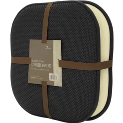 Discount 2-Pack Black Memory Foam Chair Pads Low Price Dining Chair Cushions & Pads