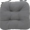 Hot 2-Pack Dark Grey Microsuede Chair Pads Online Discount Dining Chair Cushions & Pads