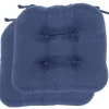 Sale 2-Pack Navy Microsuede Chair Pads Flash Sale Dining Chair Cushions & Pads