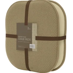 New 2-Pack Tan Memory Foam Chair Pads Cheaper Dining Chair Cushions & Pads
