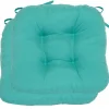 Online 2-Pack Turquoise Microsuede Chair Pads Cheaper Dining Chair Cushions & Pads