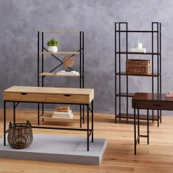 New Parkview 5 Tier Metal & Wood Veneer Bookshelf Opening Sales Office