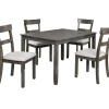 Hot 5-Piece Henderson Grey Dining Table Set Discount Online Dining Tables & Sets
