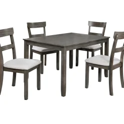 Hot 5-Piece Henderson Grey Dining Table Set Discount Online Dining Tables & Sets