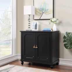 Sale Providence Asbury Black 2-Door Cabinet Cheaper Cabinets & Chests