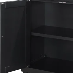 Sale Providence Asbury Black 2-Door Cabinet Cheaper Cabinets & Chests