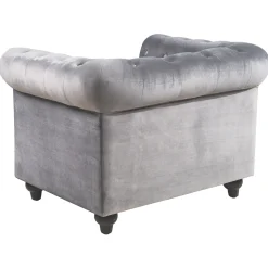 Providence Chesterfield Grey Velvet Tufted Chair Fashion Accent Chairs