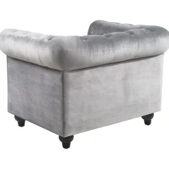 Online Providence Chesterfield Tufted Grey Velvet Rolled Arm Chair Discount Online Accent Chairs