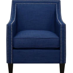 Hot Providence Erica Studded Accent Chair, Blue Outlet Accent Chairs