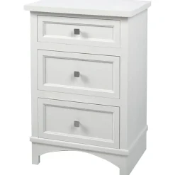 New Rachel White 3 Drawer Wood Cabinet Gift Selection Bedroom