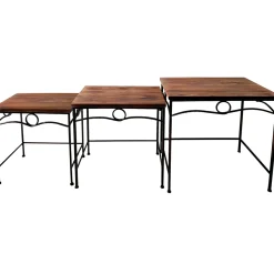 Hot Rectangle Wood Top With Metal Leg Table, Large Featured Accent Tables