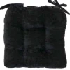 Clearance Reese Chenille Black Chair Pad Bargain Sale Dining Chair Cushions & Pads