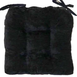 Clearance Reese Chenille Black Chair Pad Bargain Sale Dining Chair Cushions & Pads