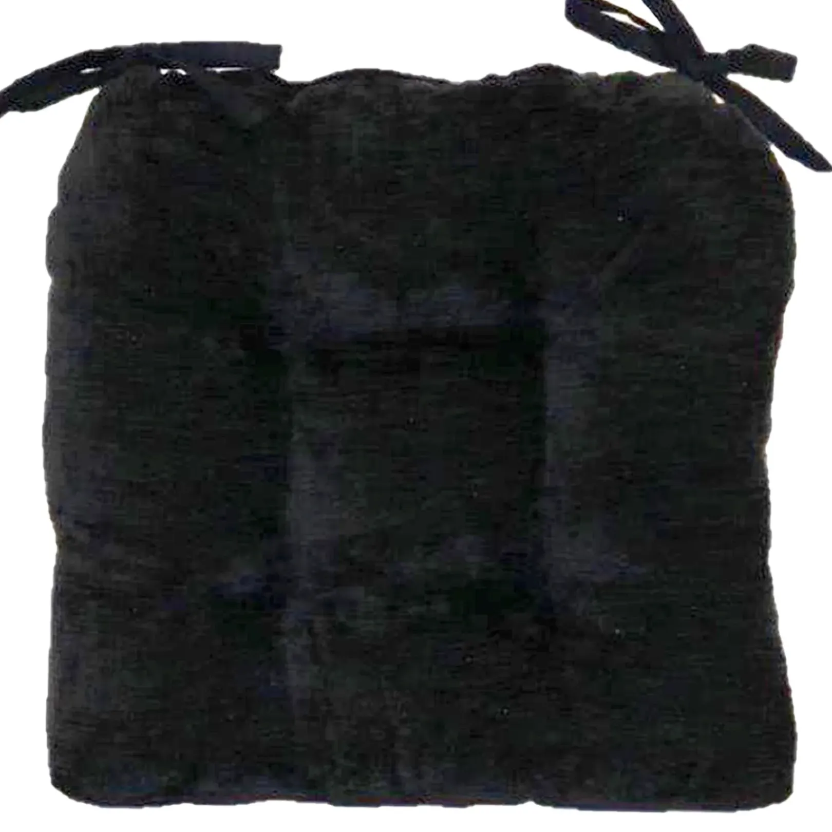 Clearance Reese Chenille Black Chair Pad Bargain Sale Dining Chair Cushions & Pads