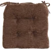 Online Reese Chenille Chocolate Chair Pad Discount Online Dining Chair Cushions & Pads
