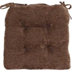 Online Reese Chenille Chocolate Chair Pad Discount Online Dining Chair Cushions & Pads
