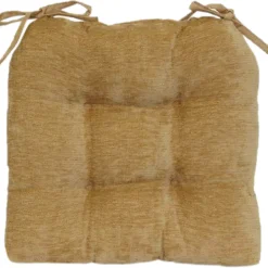 Discount Reese Chenille Gold Chair Pad Opening Sales Dining Chair Cushions & Pads