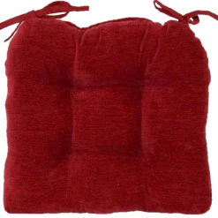 New Reese Chenille Red Chair Pad Good Quality Dining Chair Cushions & Pads