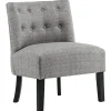 Rich Dark Grey Tufted Armless Accent Chair With Performance Fabric Opening Sales Accent Chairs