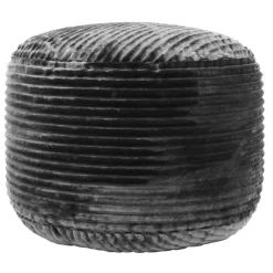 Clearance Ridgecrest Charcoal Grey Plush Pouf, 20 Discount Online Ottomans & Poufs