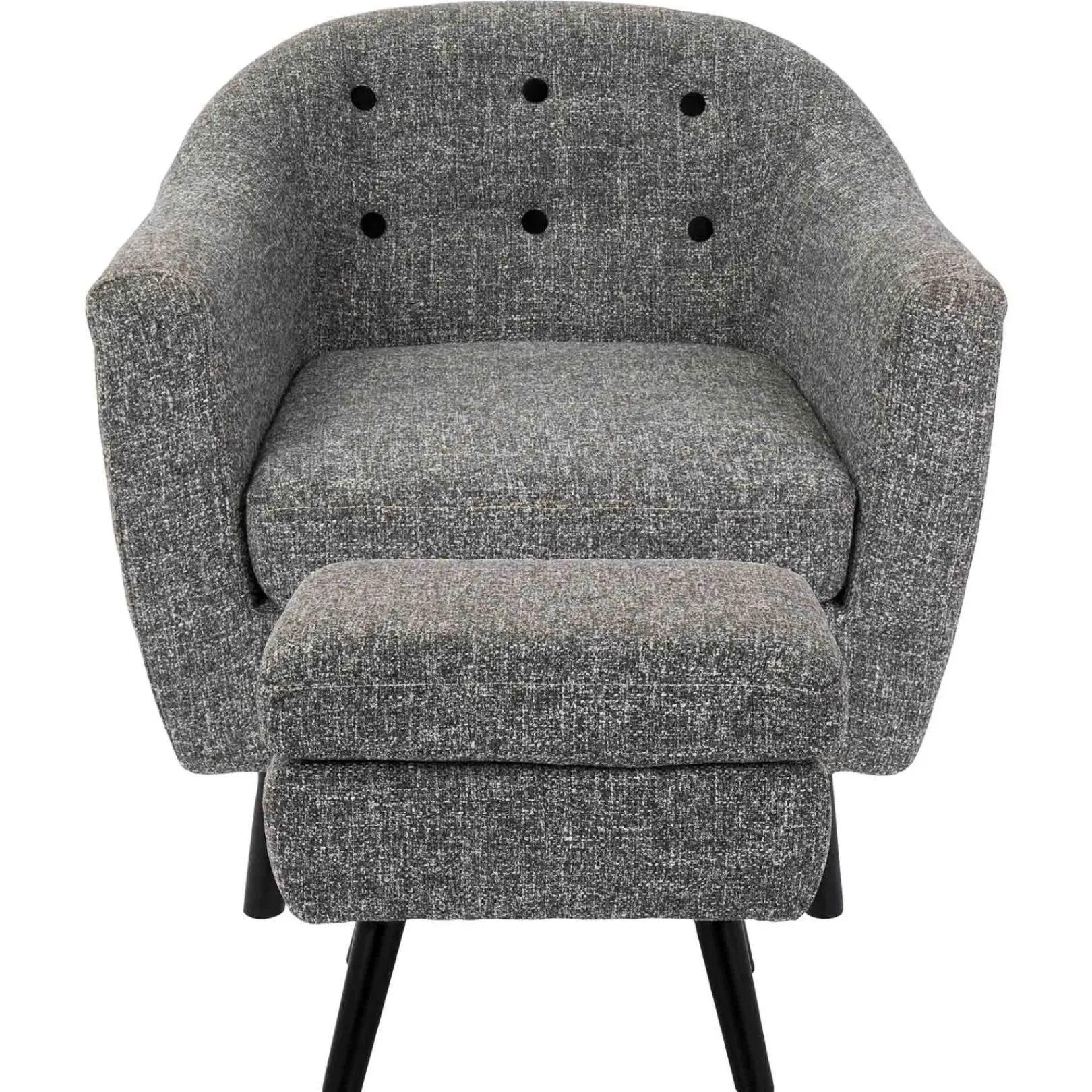 Best Rockwell Accent Chair & Ottoman Set, Salt & Pepper Opening Sales Accent Chairs