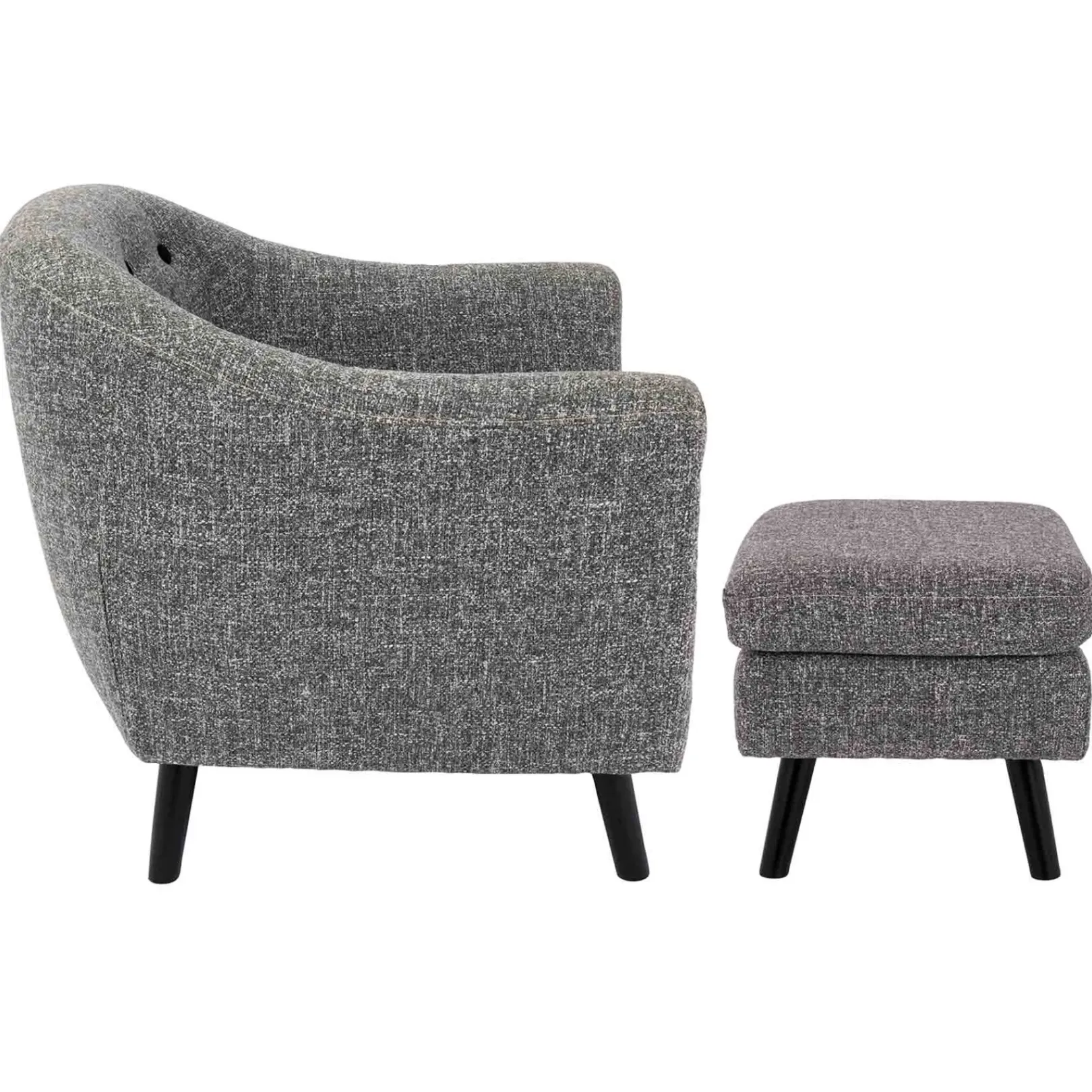 Best Rockwell Accent Chair & Ottoman Set, Salt & Pepper Opening Sales Accent Chairs