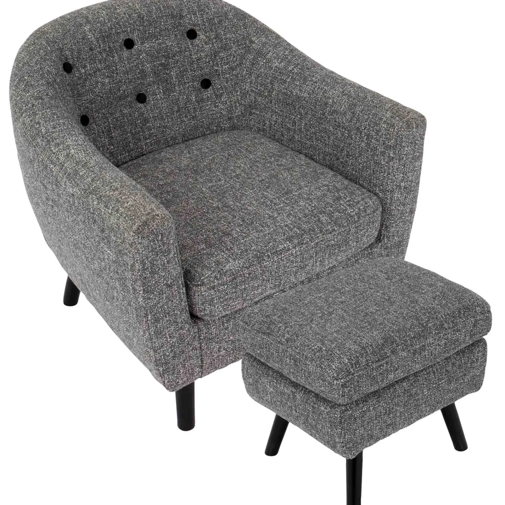 Best Rockwell Accent Chair & Ottoman Set, Salt & Pepper Opening Sales Accent Chairs