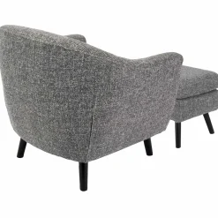 Best Rockwell Accent Chair & Ottoman Set, Salt & Pepper Opening Sales Accent Chairs