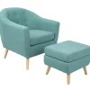 Outlet Rockwell Accent Chair & Ottoman Set, Teal Clearance Accent Chairs
