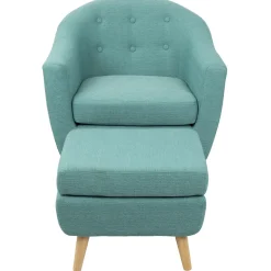 Outlet Rockwell Accent Chair & Ottoman Set, Teal Clearance Accent Chairs