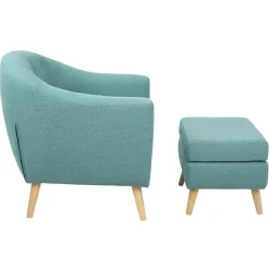 Outlet Rockwell Accent Chair & Ottoman Set, Teal Clearance Accent Chairs