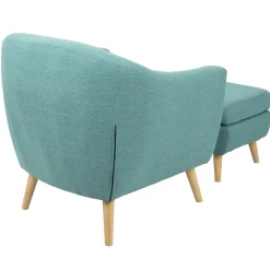 Outlet Rockwell Accent Chair & Ottoman Set, Teal Clearance Accent Chairs