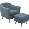 Online Rockwell Accent Chair & Ottoman Set, Blue Bargain Sale Accent Chairs