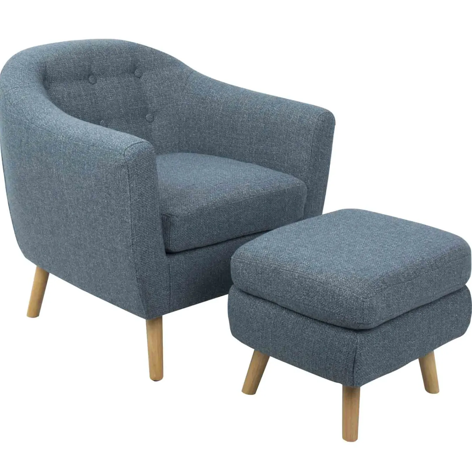 Online Rockwell Accent Chair & Ottoman Set, Blue Bargain Sale Accent Chairs