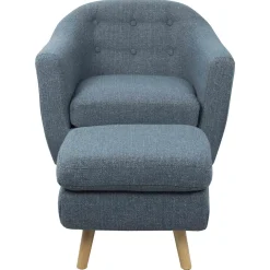 Online Rockwell Accent Chair & Ottoman Set, Blue Bargain Sale Accent Chairs